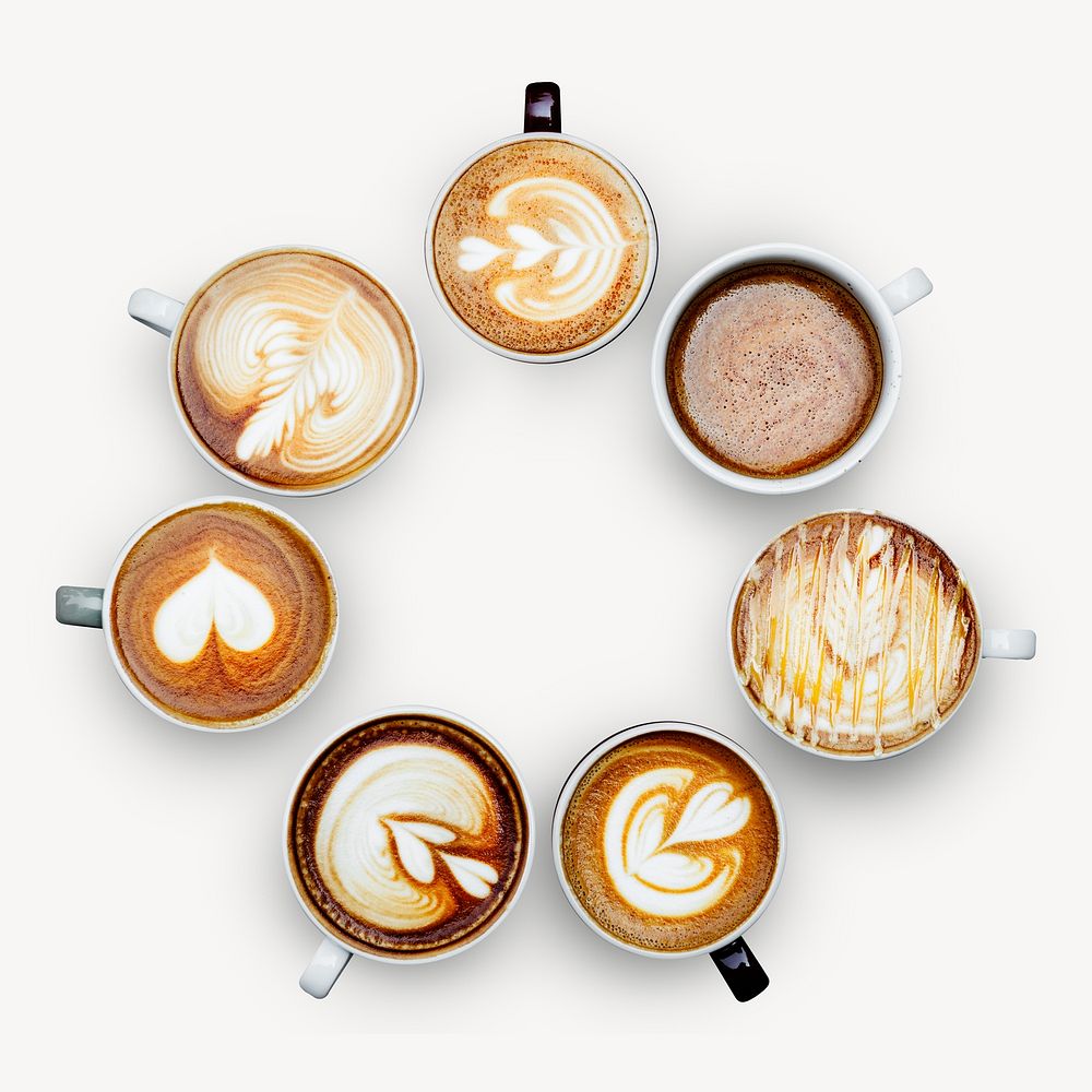 Coffee latte art isolated image