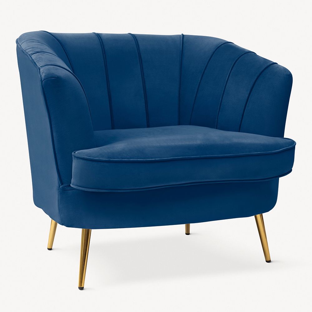 Blue armchair collage element image
