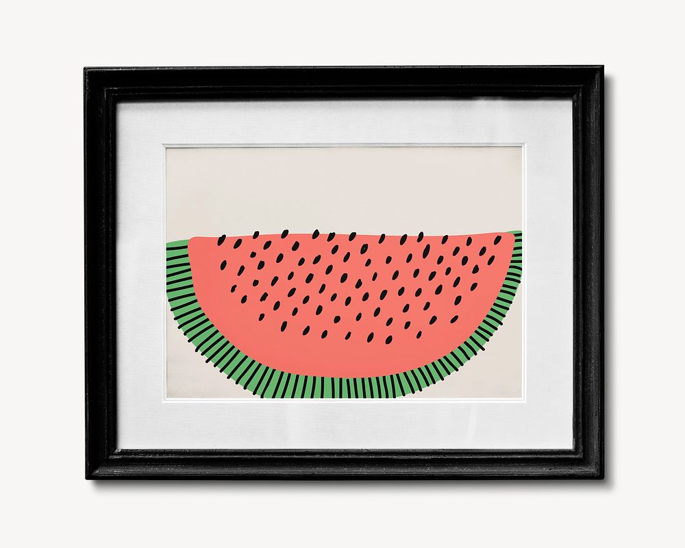 Watermelon illustration in black frame