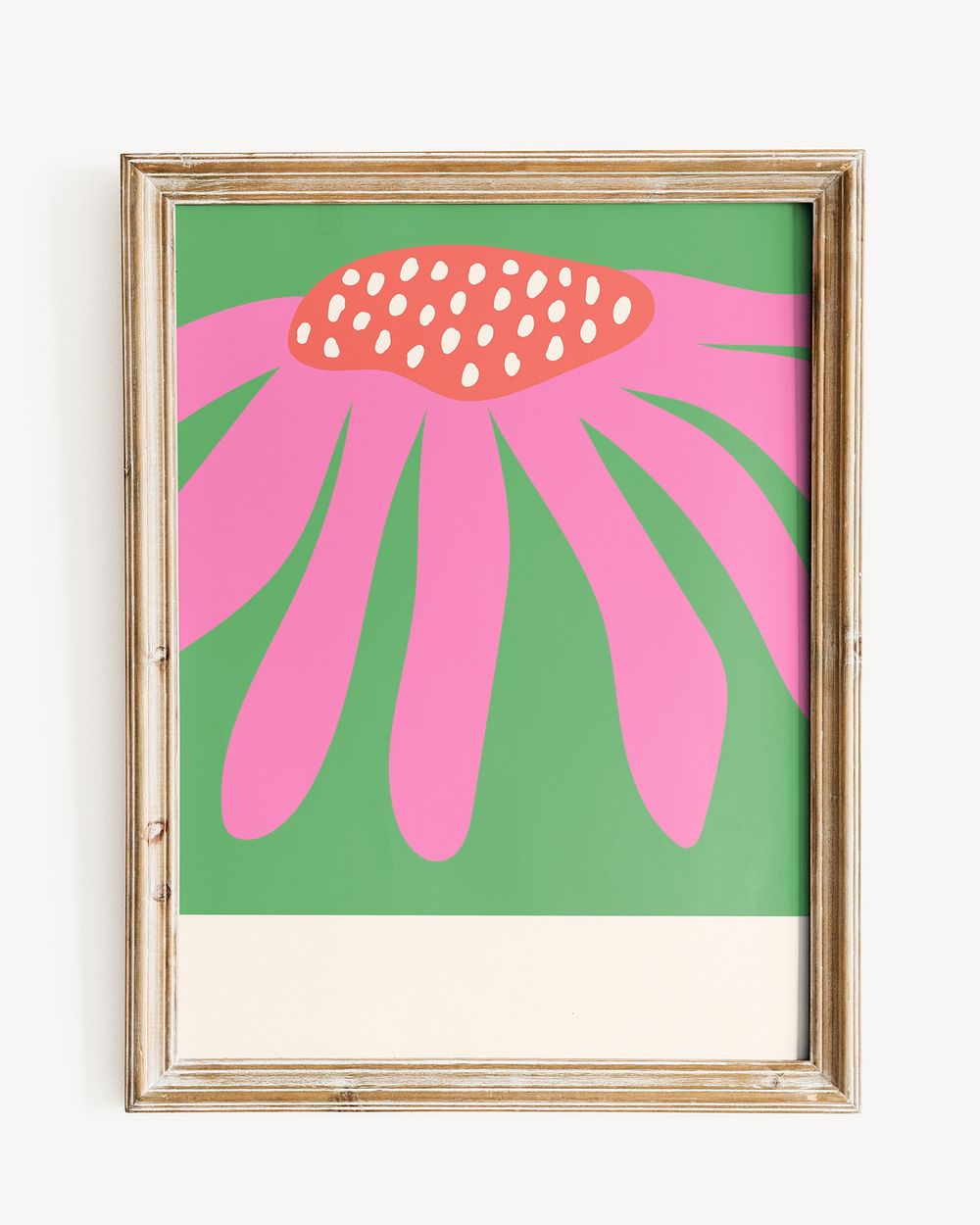 Abstract pink flower in frame