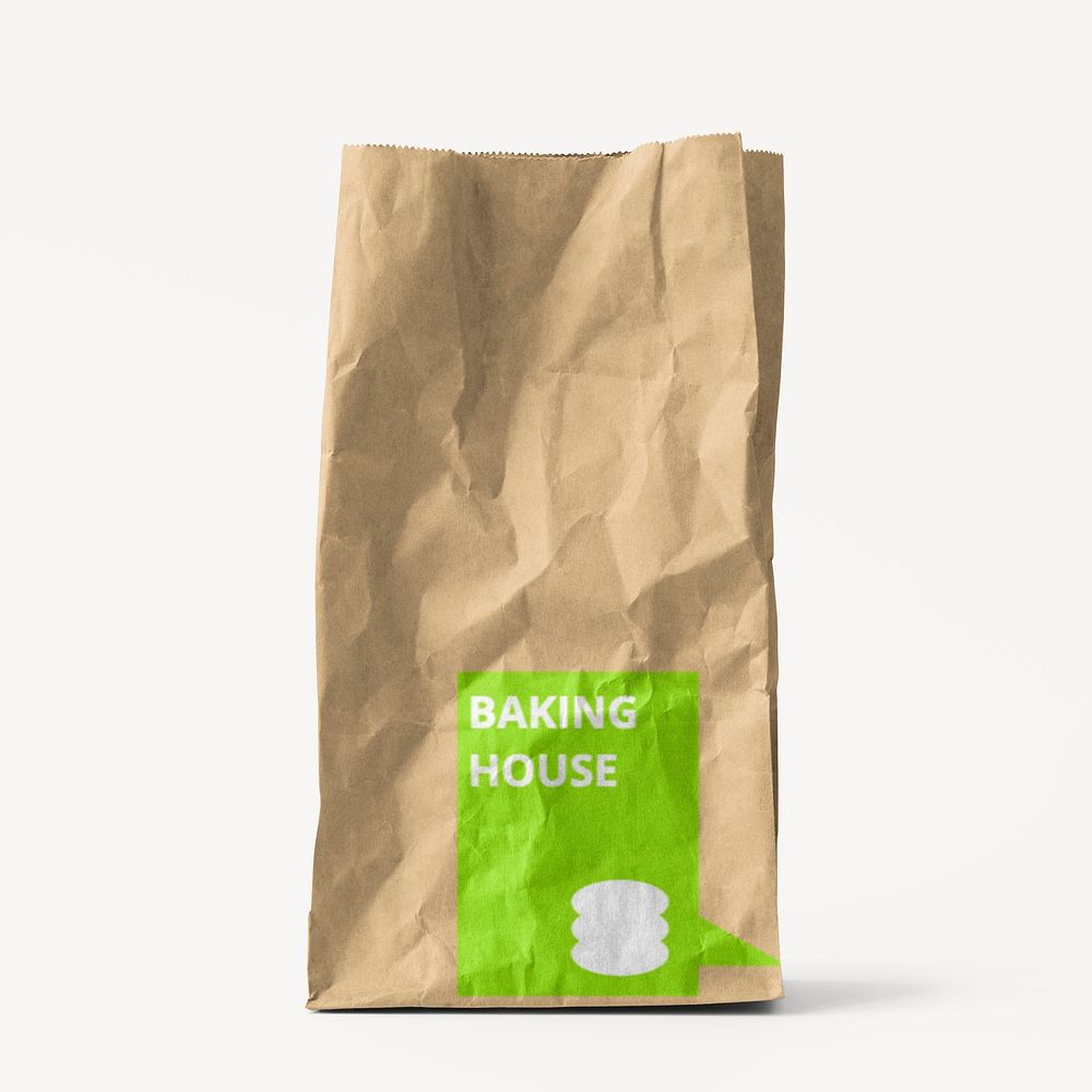 Recycle brown paper bag mockup psd