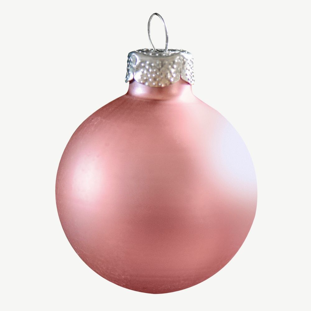 Pink Christmas bauble collage element psd