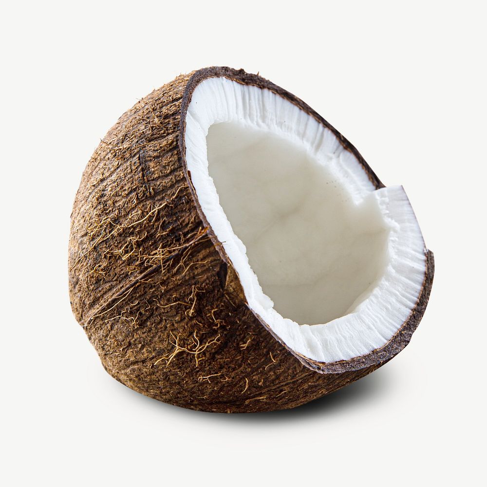 Coconut fruit collage element psd