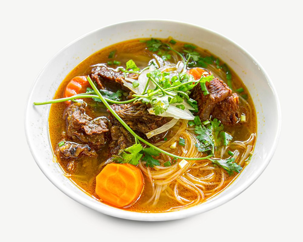 Pho Vietnamese soup dish collage element psd
