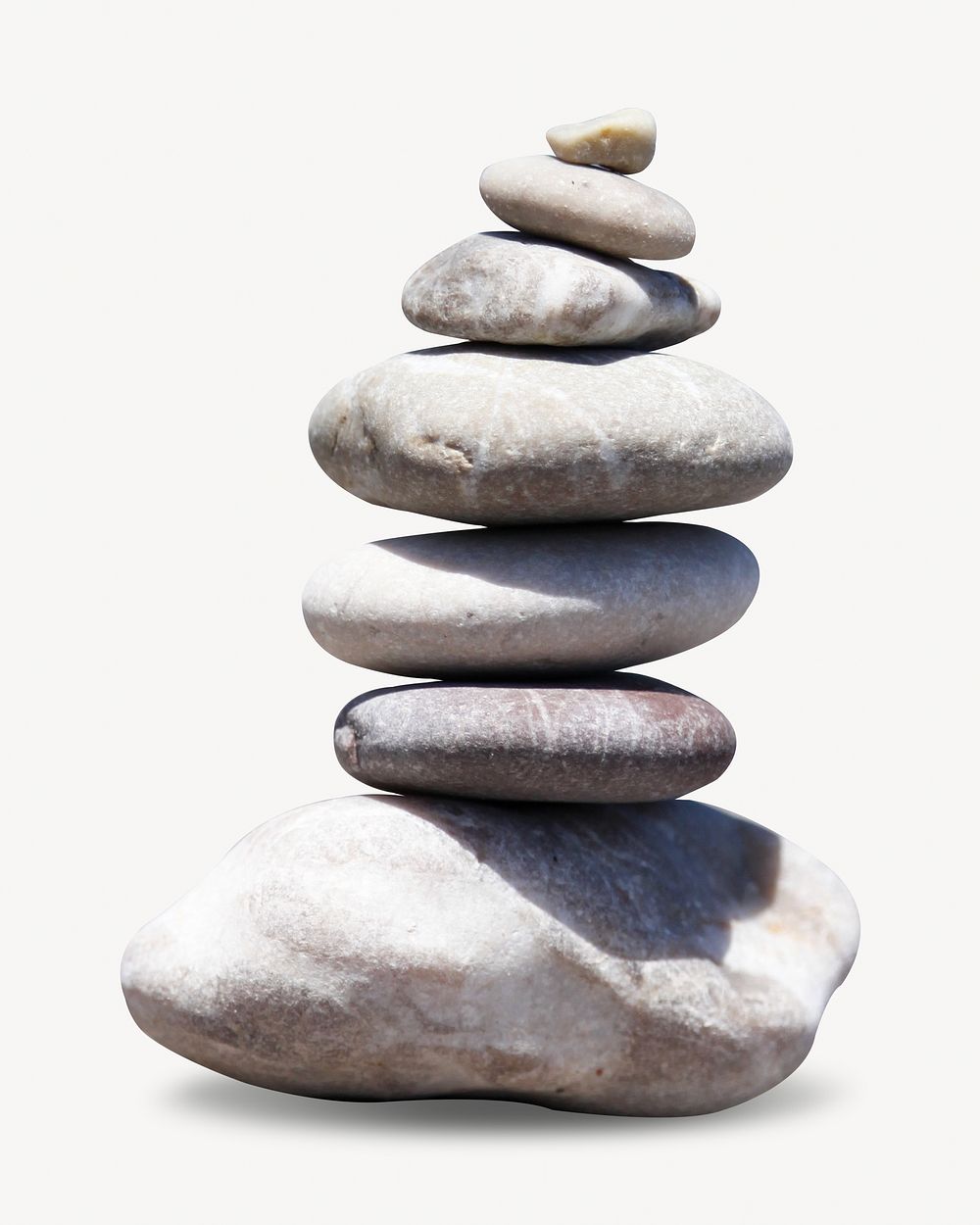 Stacked pebbles, spirituality isolated design