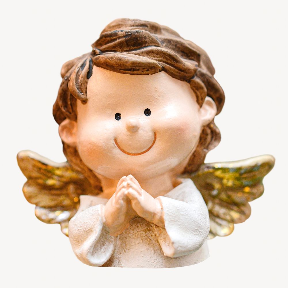 Angel miniature isolated, off white design