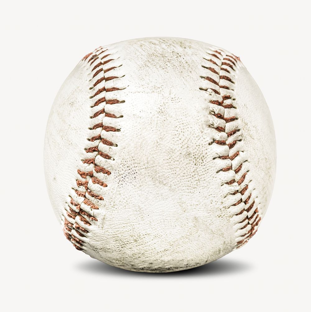 Baseball ball isolated, off white design