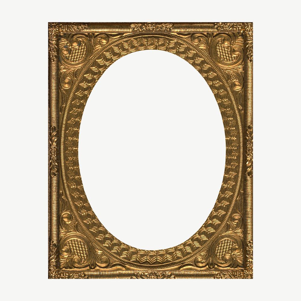 Gold frame collage element psd