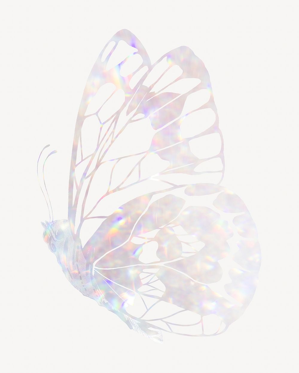 Sparkly holographic butterfly, aesthetic graphic. Remixed from the artwork of E.A. Séguy.