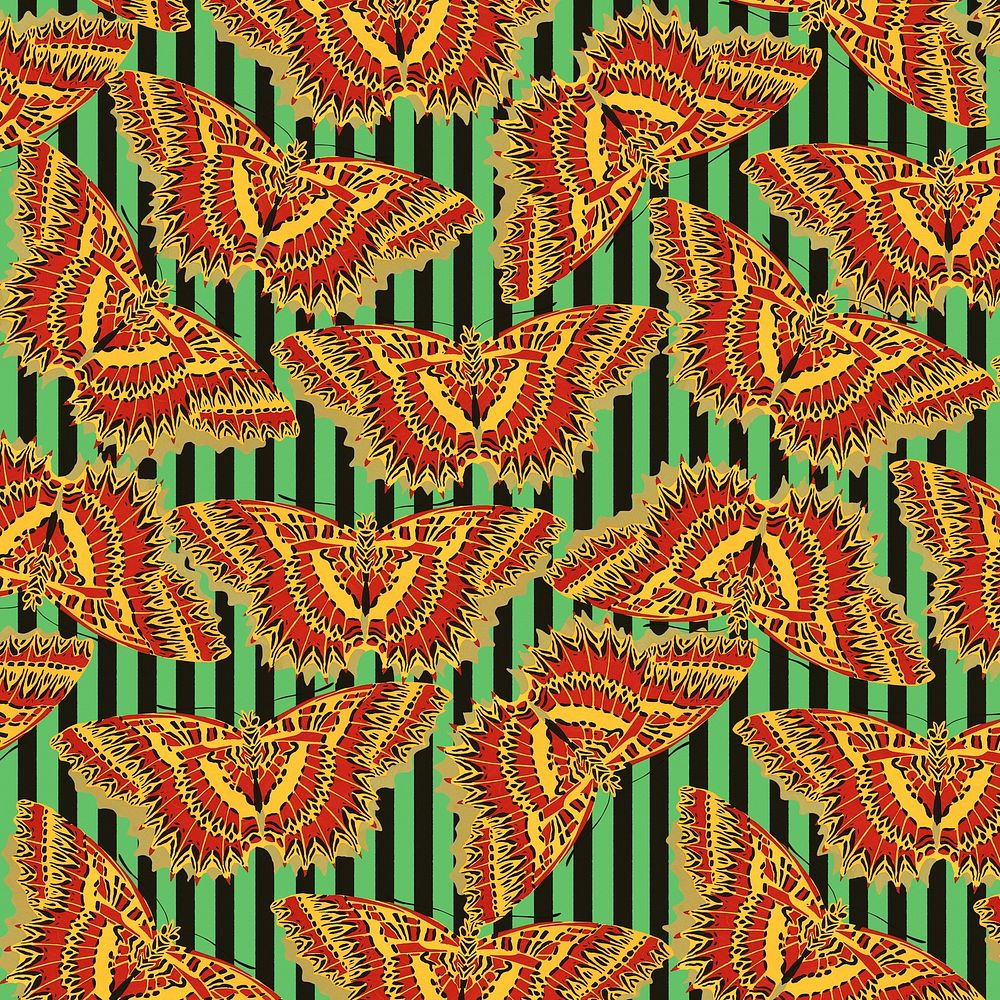 E.A. S&eacute;guy's butterfly vintage pattern, remixed by rawpixel.