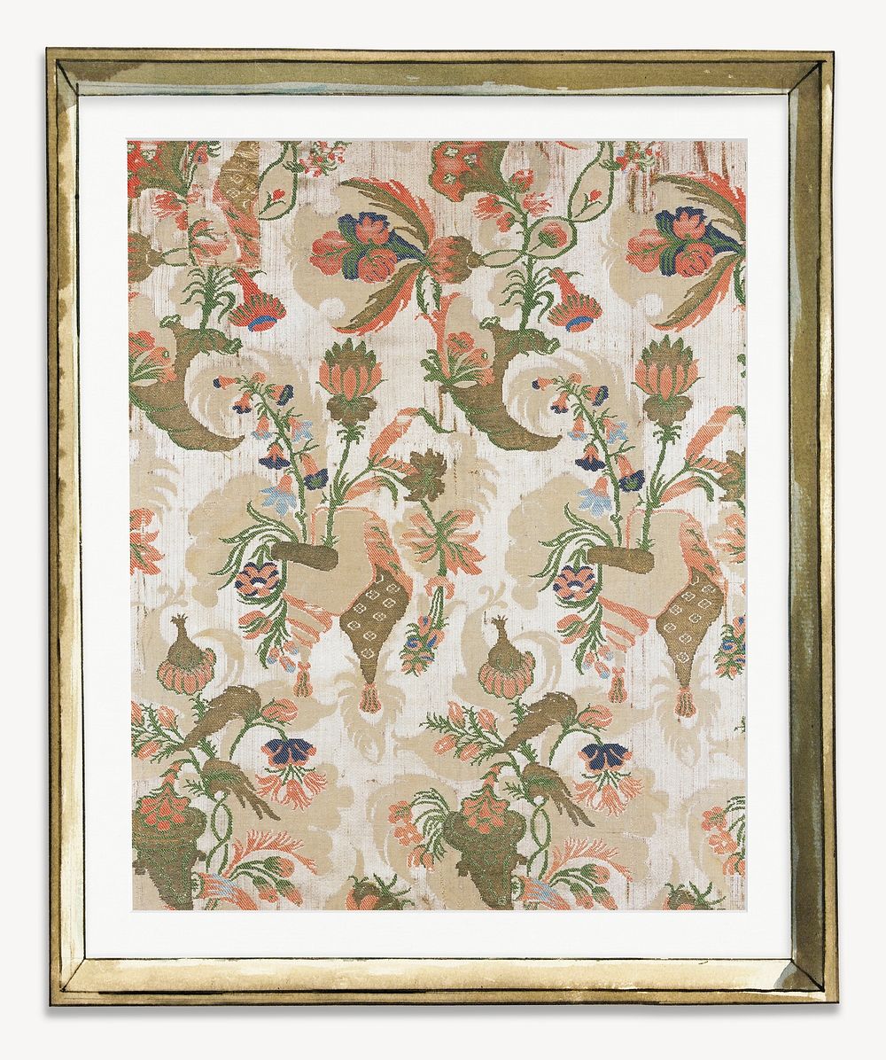 Floral pattern illustration in frame