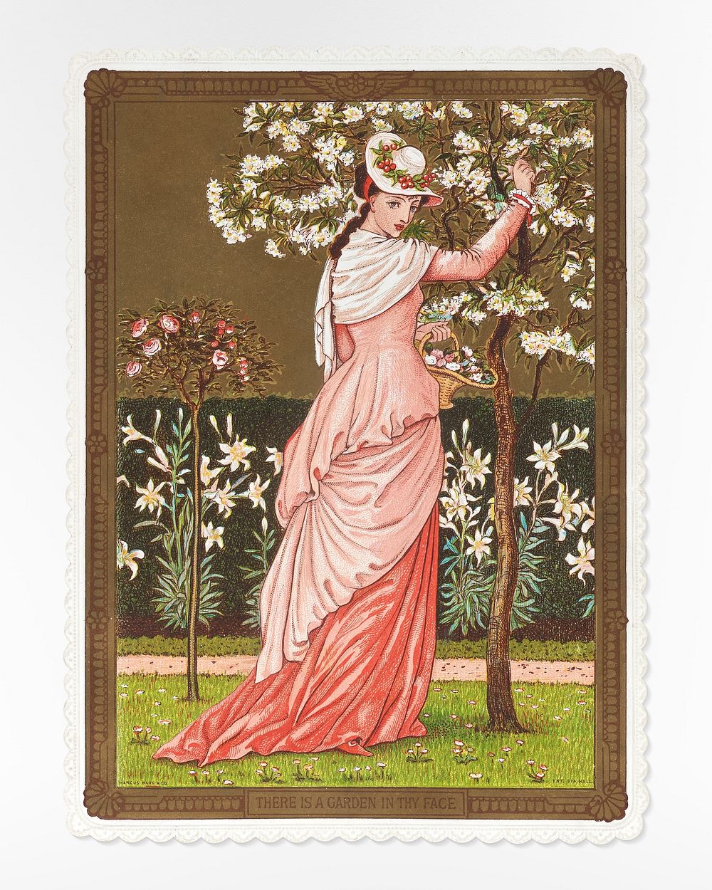 Valentine (1876) Victorian woman illustration by Walter Crane. Original public domain image from The MET Museum. Digitally…