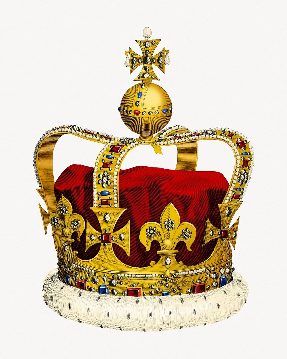 Red royal crown illustration. Remixed by rawpixel.