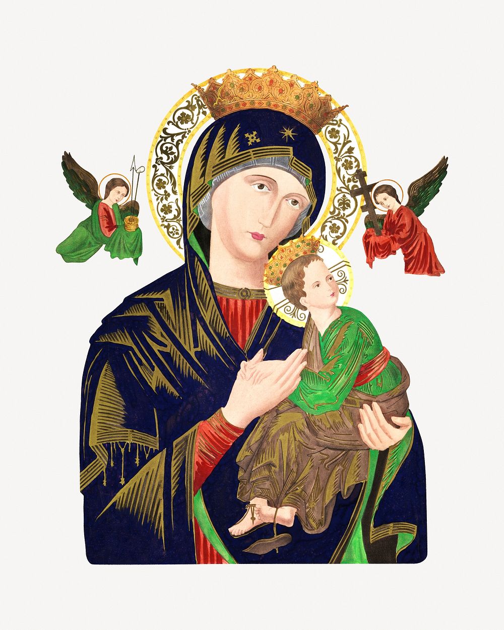 S. Maria de Perpetuo Succursu, Our Lady of Perpetual Help psd.   Remastered by rawpixel