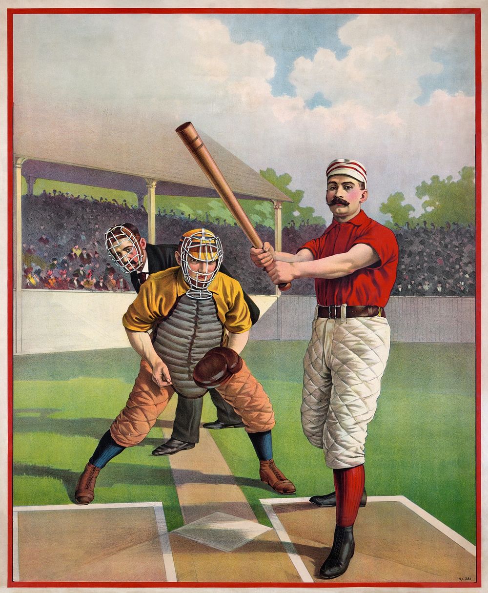 Full sheet baseball poster no. 281 (1895) by Calvert Lithographing Co. Original public domain image from the Library of…