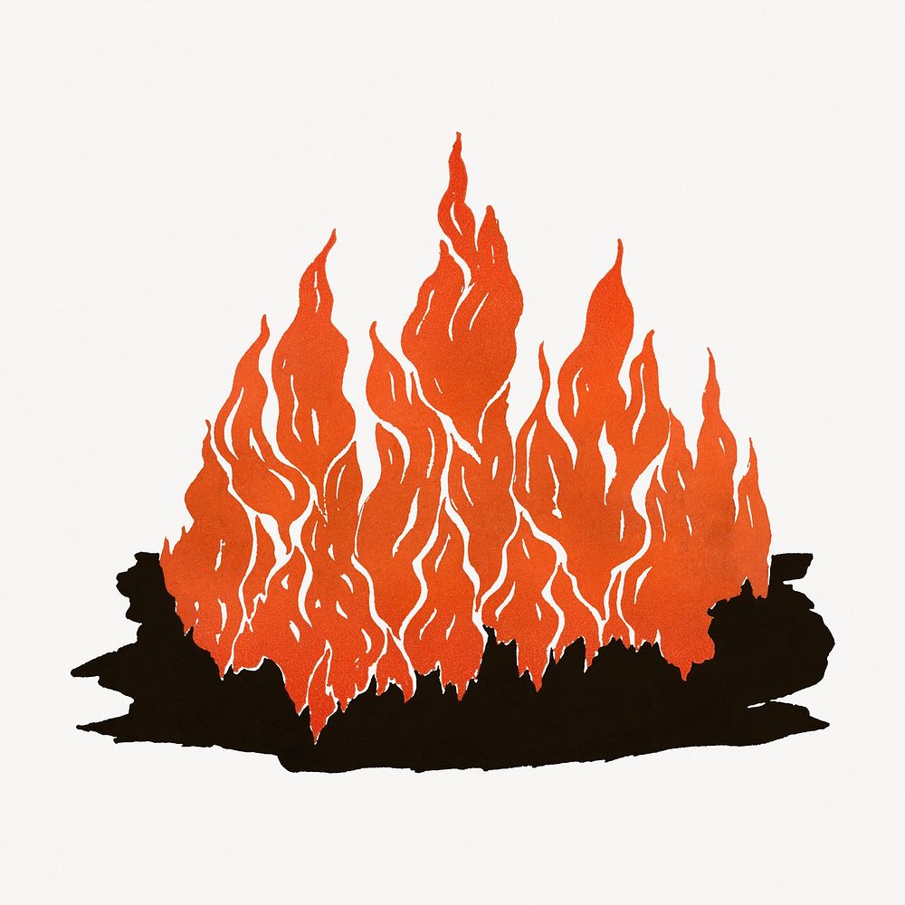 Fire illustration.  Remastered by rawpixel