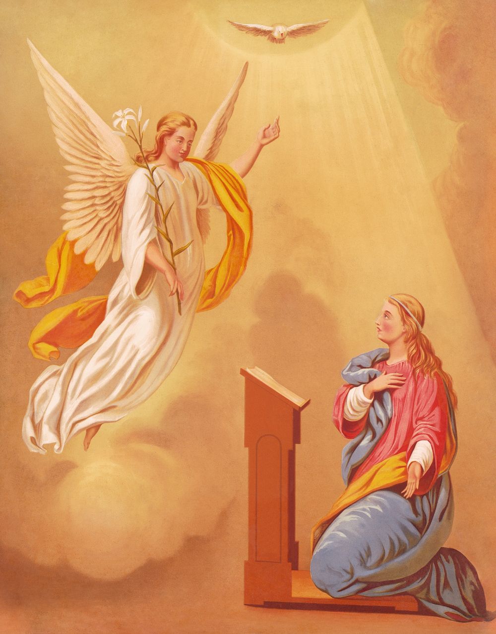 The Annunciation (1883). Original public domain image from the Library of Congress. Digitally enhanced by rawpixel.
