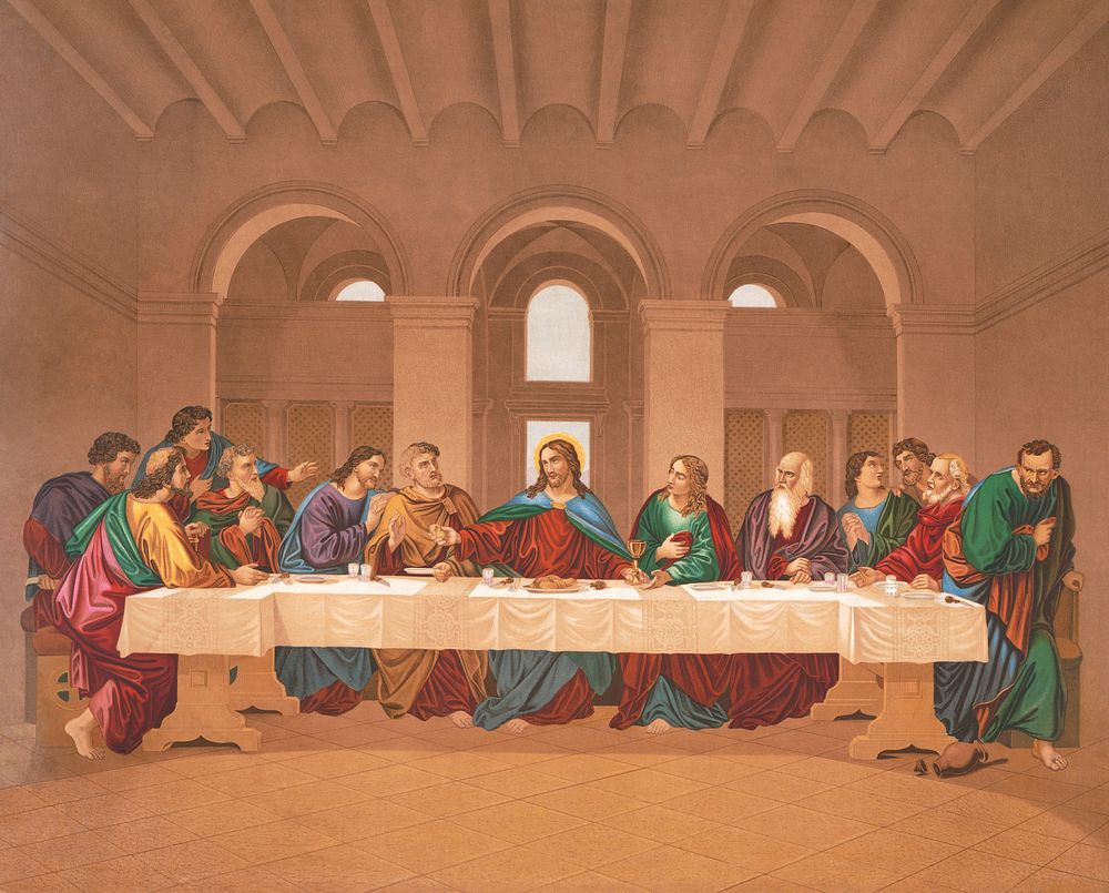 The Last Supper (1877) by Leonardo da Vinci. Original public domain image from the Library of Congress. Digitally enhanced…