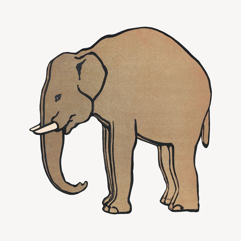 Elephant, vintage animal illustration.  Remastered by rawpixel