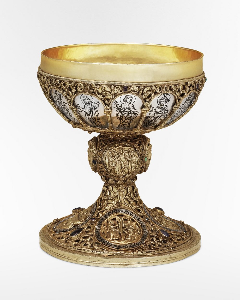 Chalice (1230–1250) gold vintage goblet.  Original public domain image from The MET Museum. Digitally enhanced by rawpixel.