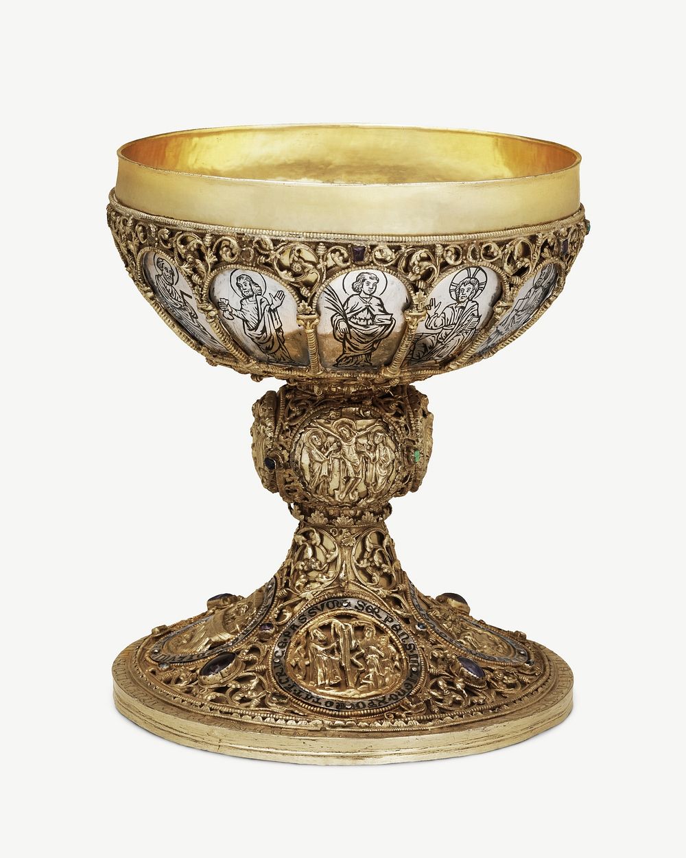 Gold chalice clipart psd.    Remastered by rawpixel