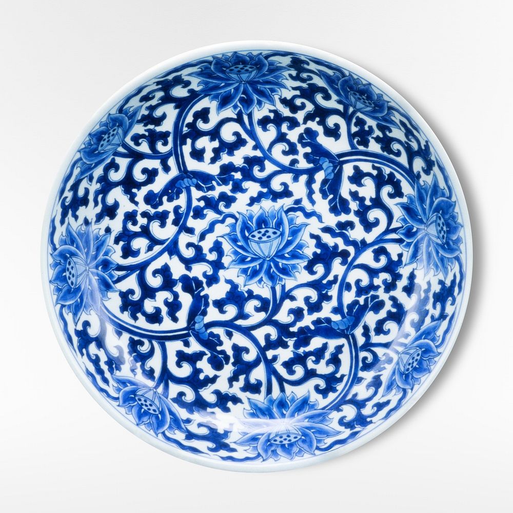 Blue porcelain plate. Original from the Minneapolis Institute of Art.