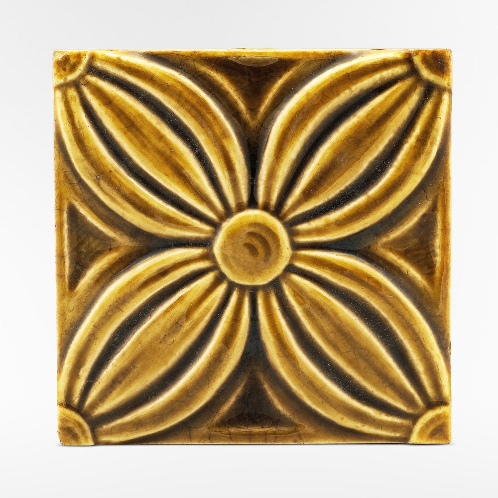 Floral ceramic tile. Original from the Minneapolis Institute of Art.