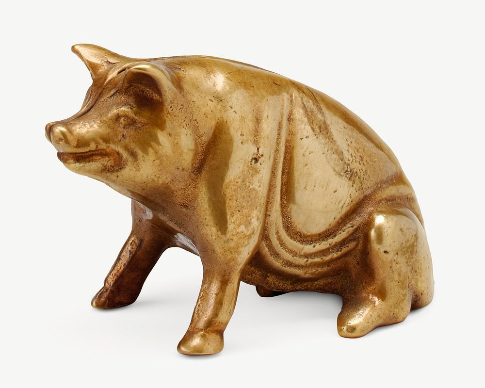 Seated Pig, still bank psd.    Remastered by rawpixel