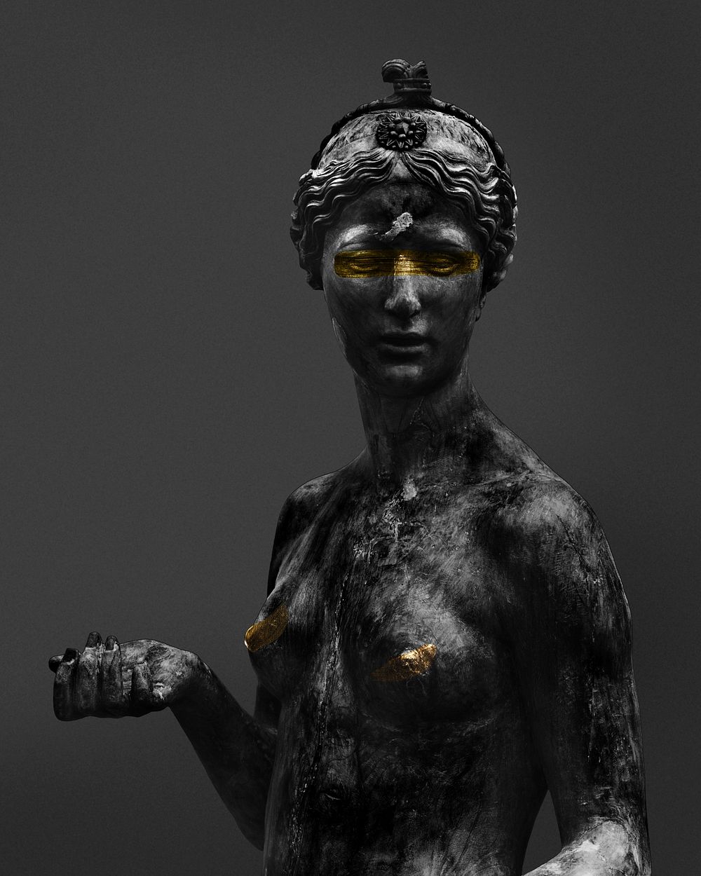 Woman sculpture, black design clipart psd. Remixed by rawpixel.