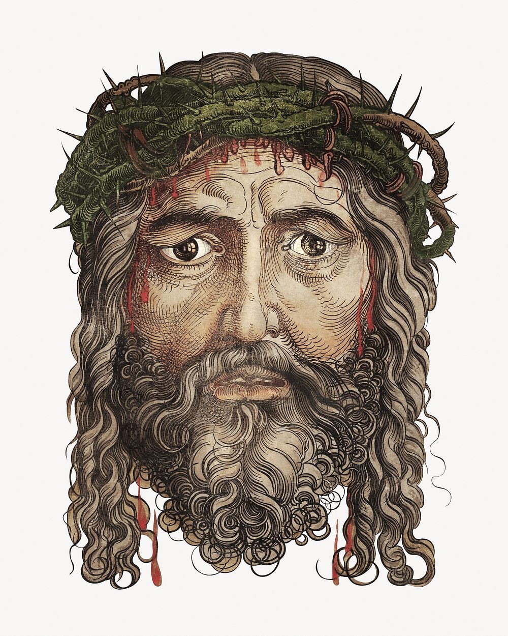 Head of Jesus Christ.   Remastered by rawpixel