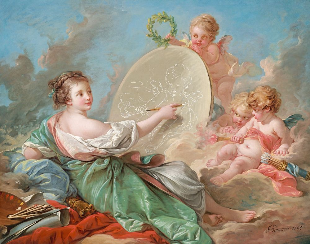 Allegory of Painting (1765) by Fran&ccedil;ois Boucher. Original public domain image from the National Gallery of Art.…
