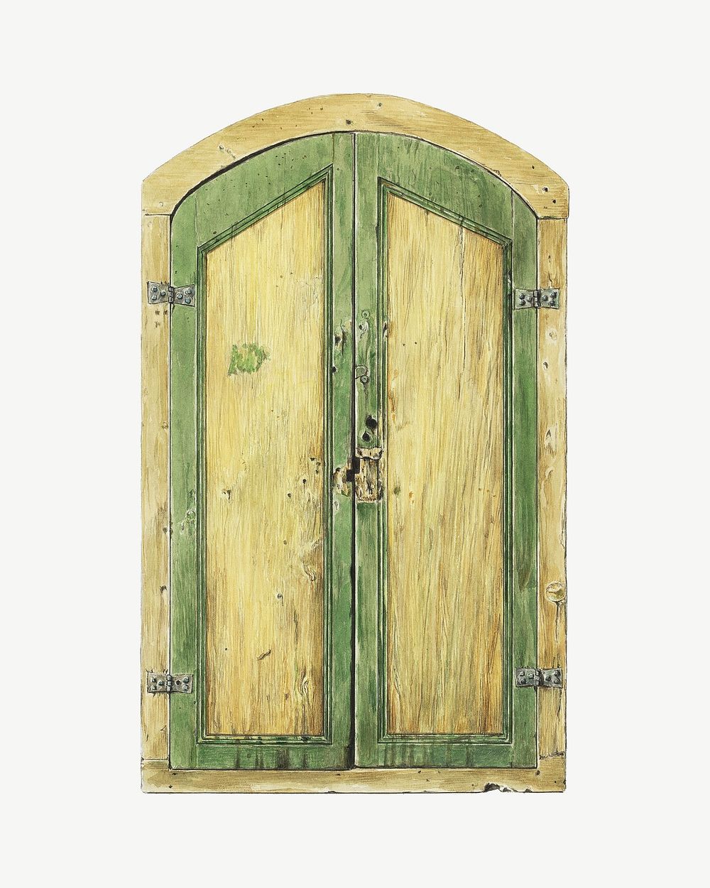 Painted wooden door clipart psd.   Remastered by rawpixel