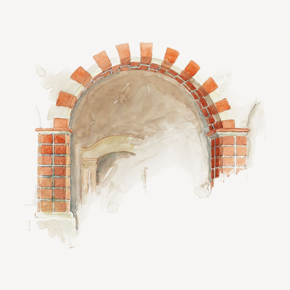 Arch doorway clipart psd.   Remastered by rawpixel