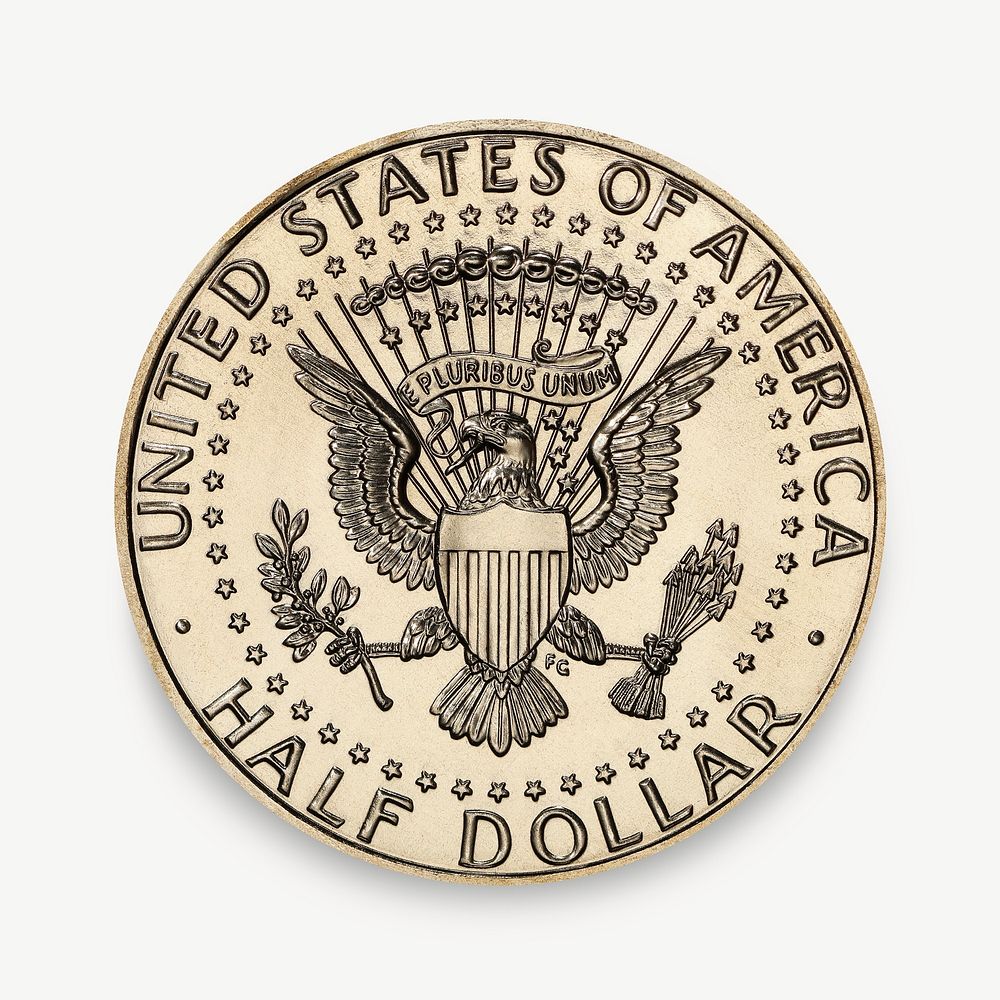 USA half dollar clipart psd.   Remastered by rawpixel