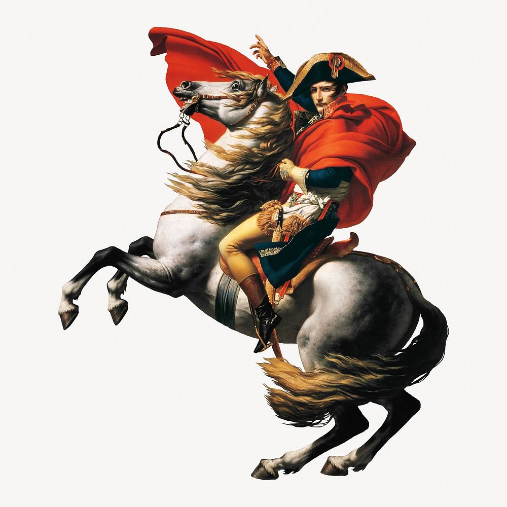Napoleon Crossing the Alps painting.   Remastered by rawpixel