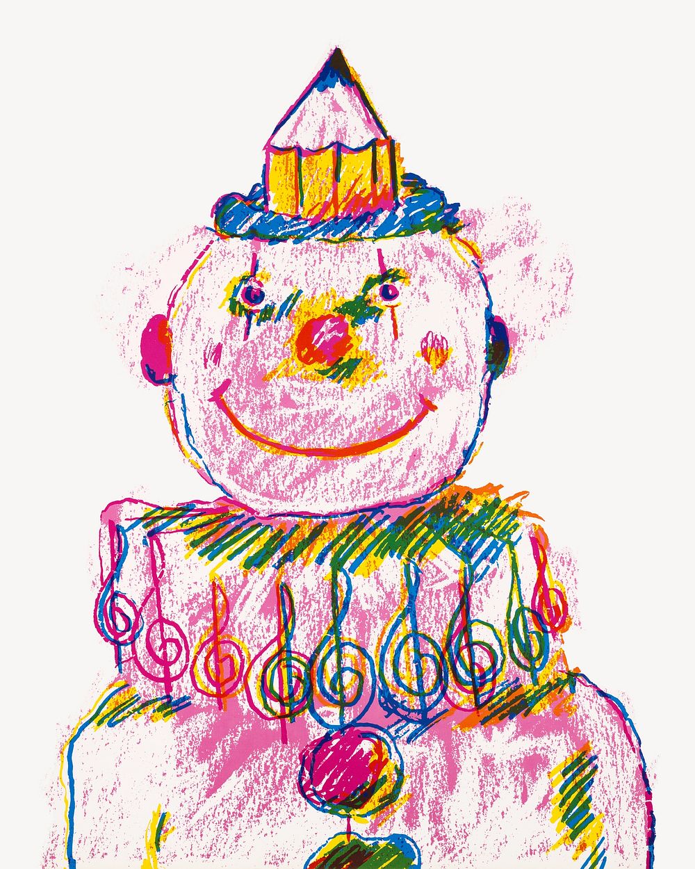 Clown doodle illustration.  Remixed by rawpixel.