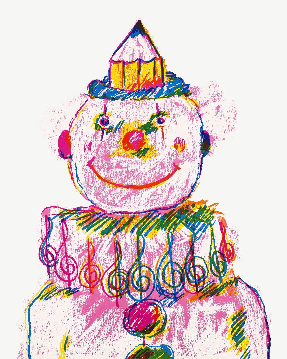 Clown doodle clipart psd.  Remixed by rawpixel.