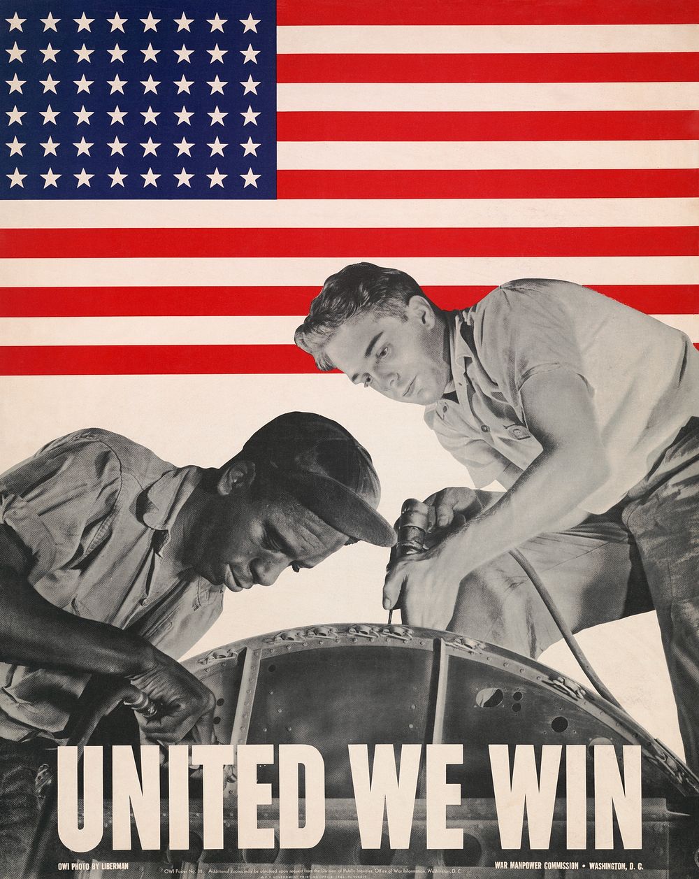 United we win. War Manpower Commission, Washington, D.C. (1943) poster by Howard Liberman. Original public domain image from…