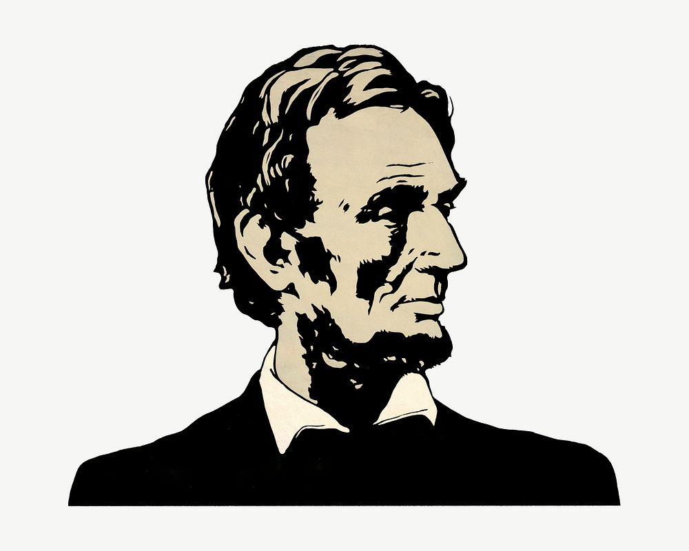 Abraham Lincoln clipart psd.  Remixed by rawpixel.