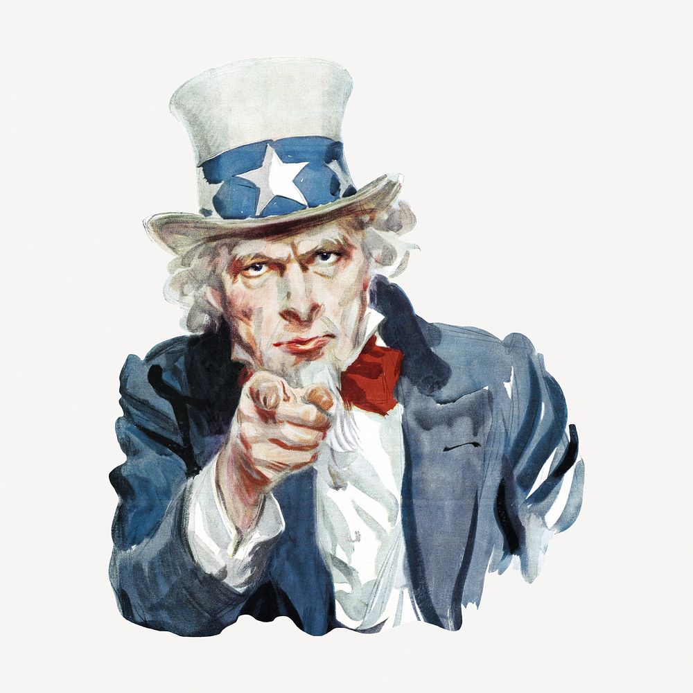 American patriotism, Uncle Sam clipart psd.  Remixed by rawpixel.