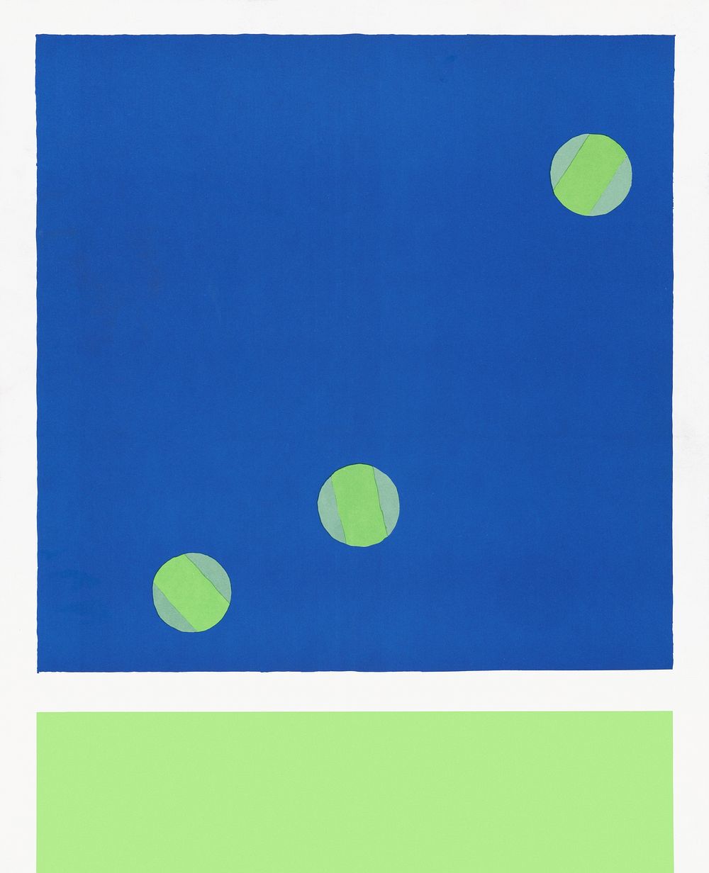 Abstract tennis balls in blue court illustration.  Remixed by rawpixel.