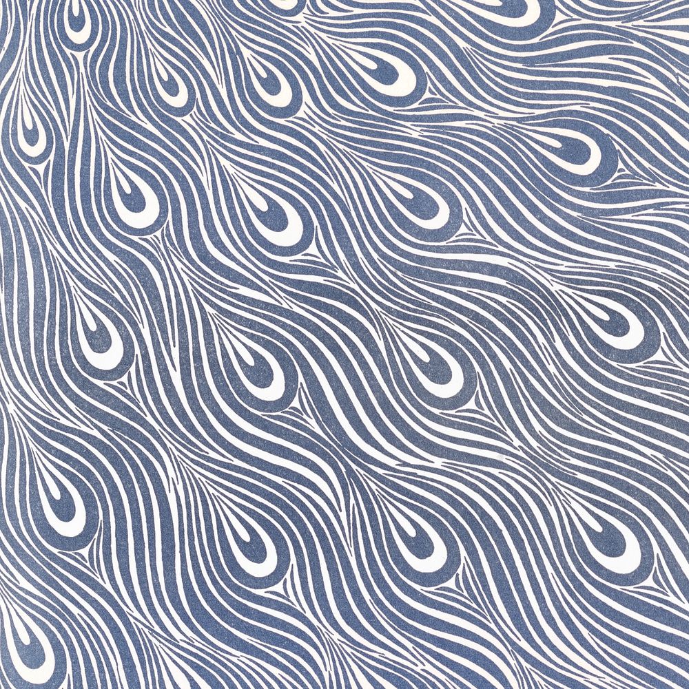 Abstract blue patterned, feather design   Remixed by rawpixel.