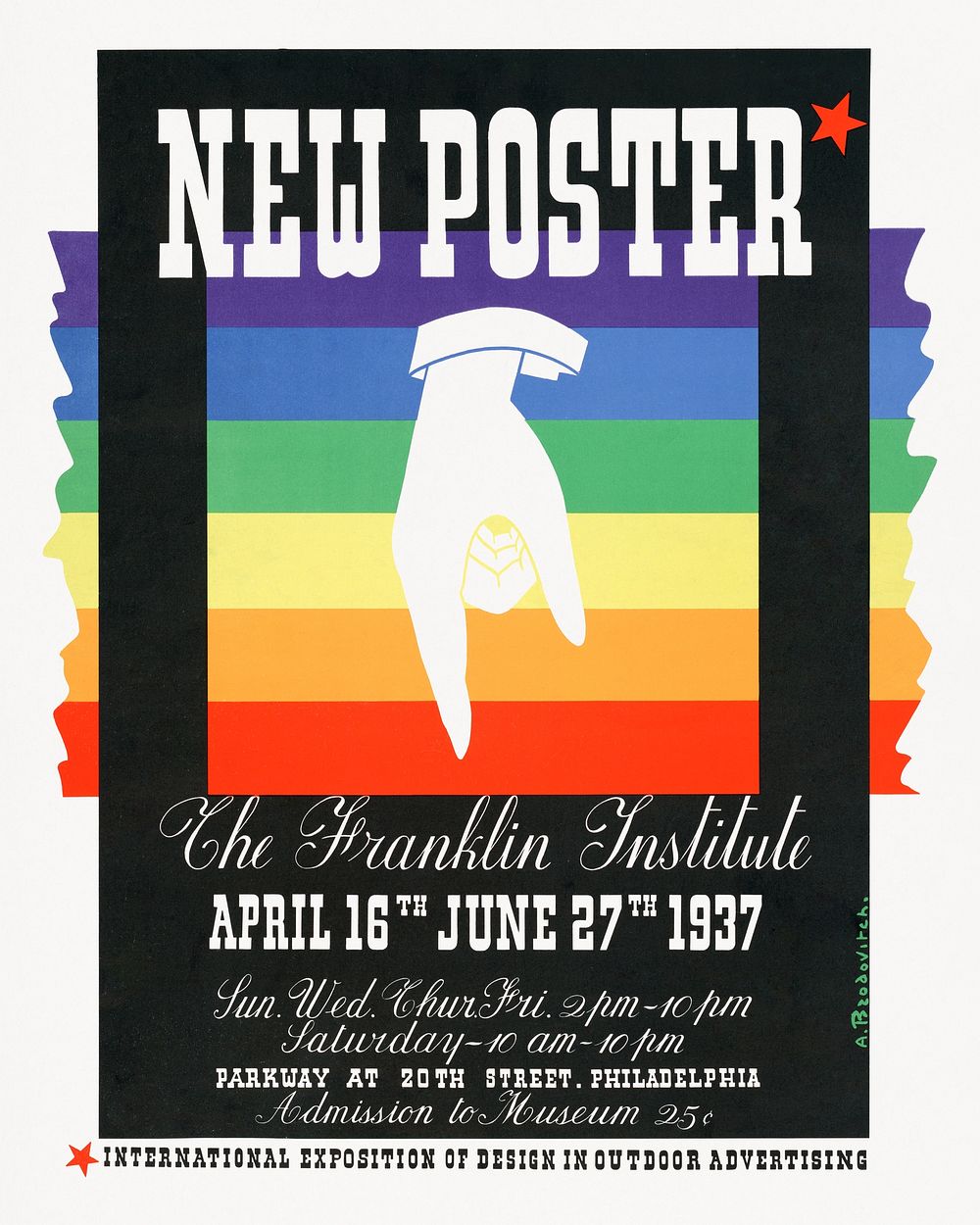 New poster, the Franklin Institute (1936) vintage poster by Alexey Brodovitch. Original public domain image from the Library…