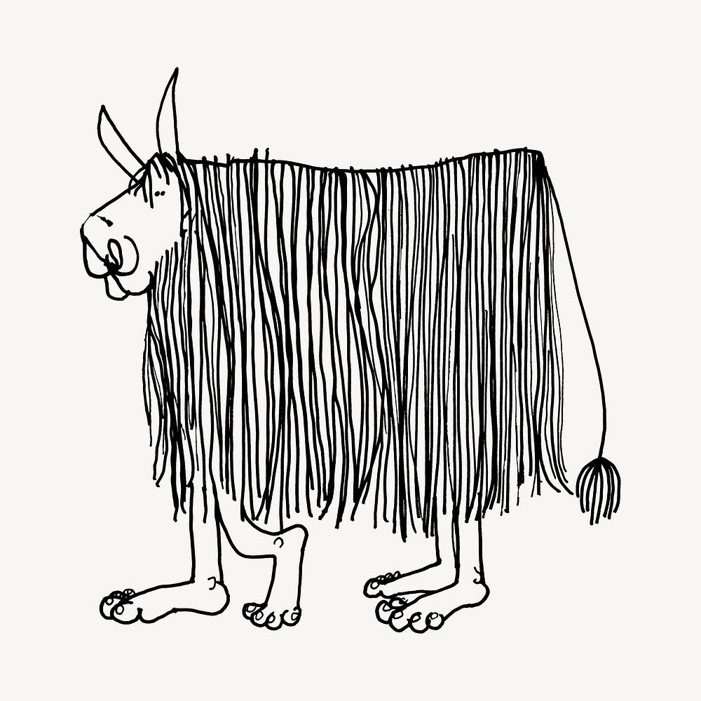 Strange beasts of the world: Yak (tibet).  Remixed by rawpixel.