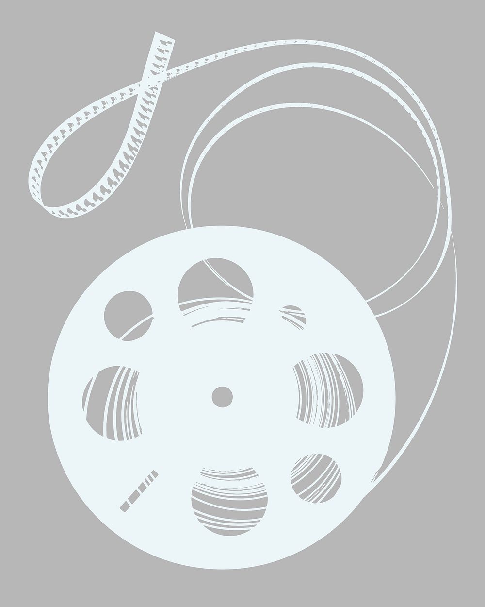 White movie reel. Original public domain image from the Library of Congress. Digitally enhanced by rawpixel.