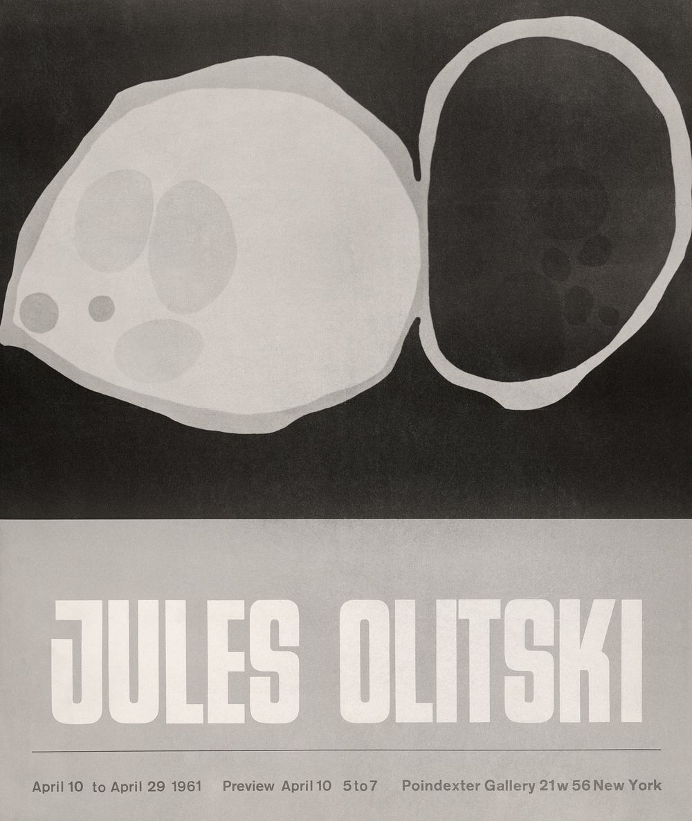 Jules Olitski (1961) vintage poster by Poindexter Gallery. Original public domain image from the Library of Congress.…