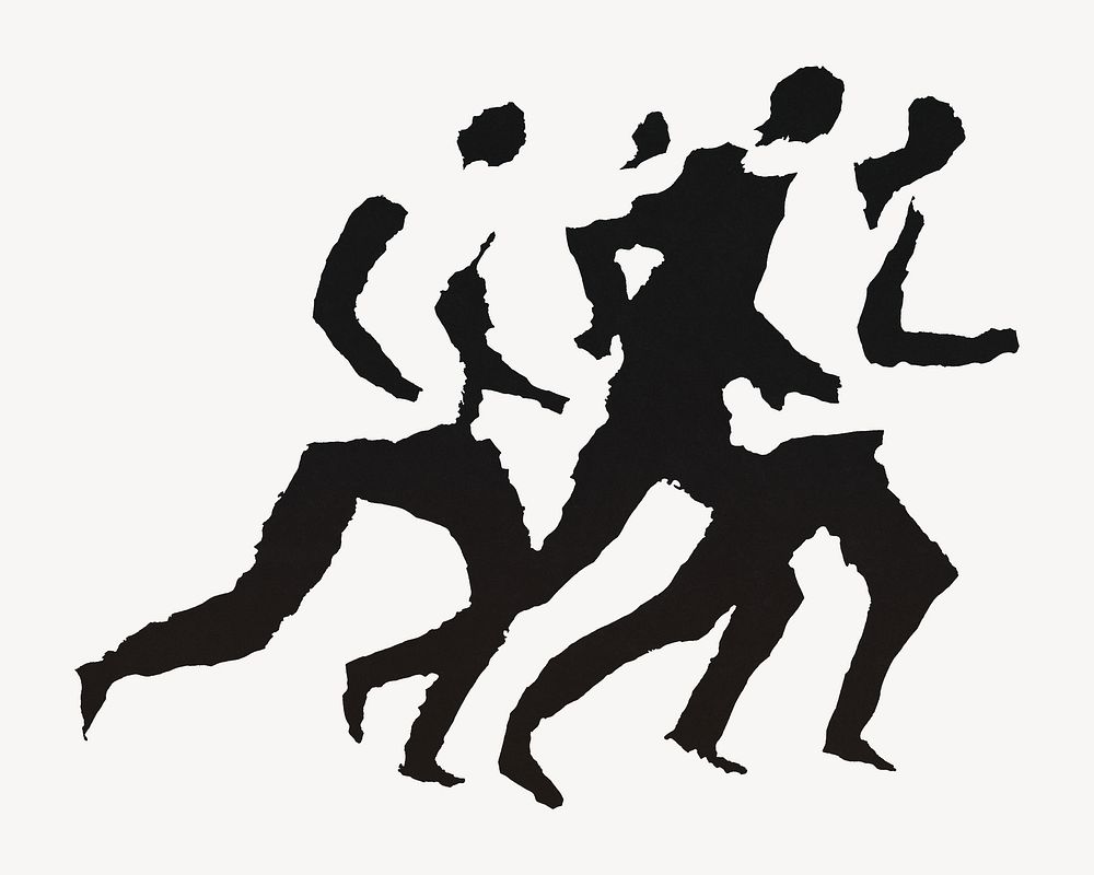 Silhouette runner, sport illustration.  Remixed by rawpixel.