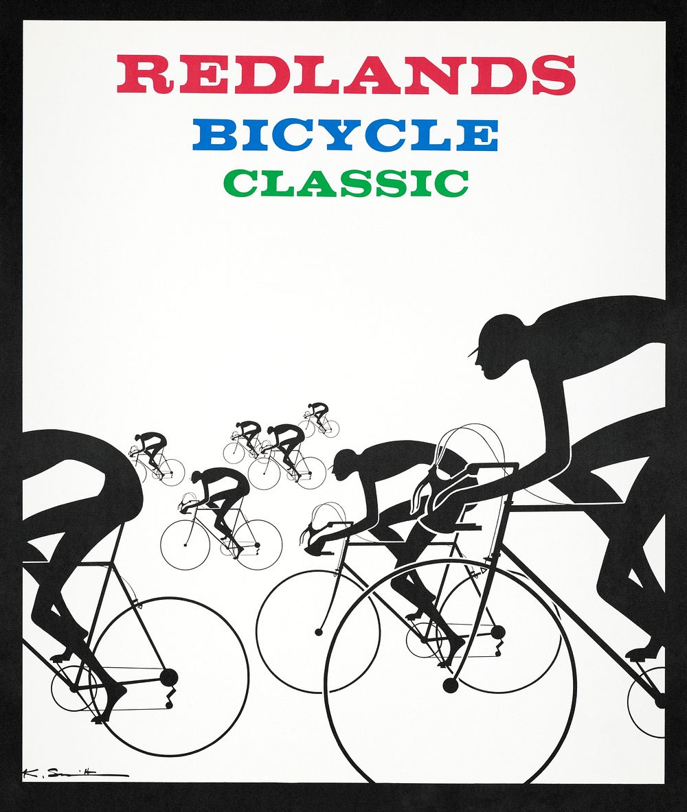 Redlands bicycle classic (1986) vintage poster by Karlis Smiltens. Original public domain image from the Library of…