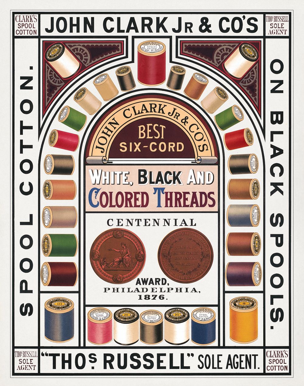 John Clark Jr. & Co's, spool cotton (1880). Original public domain image from the Library of Congress. Digitally enhanced by…