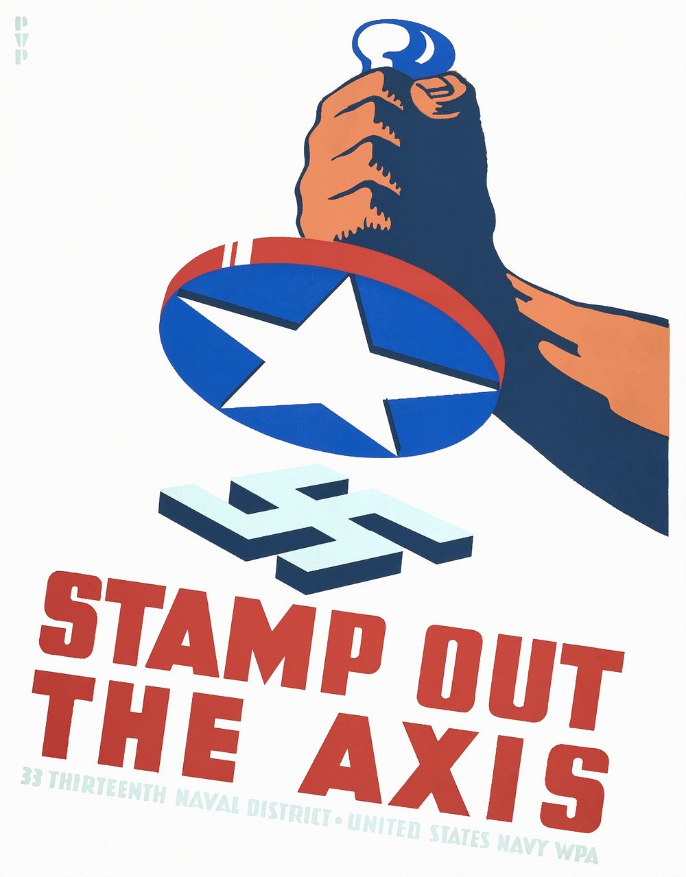 Stamp out the Axis / P.V.P. (1941) vintage poster by Phil Von Phul. Original public domain image from the Library of…